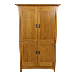 Stickley Mission Oak Arts & Crafts Tv Armoire For Sale