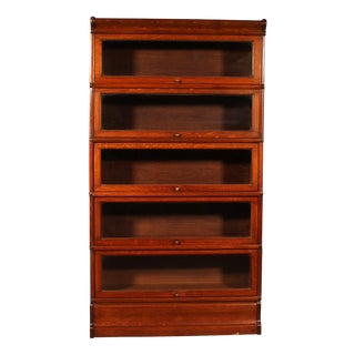 Bookcase in Oak from Globe Wernicke, Set of 5 For Sale