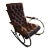 Vintage Mid Century Lee Woodard Leather and Brass Rocking Chair For Sale