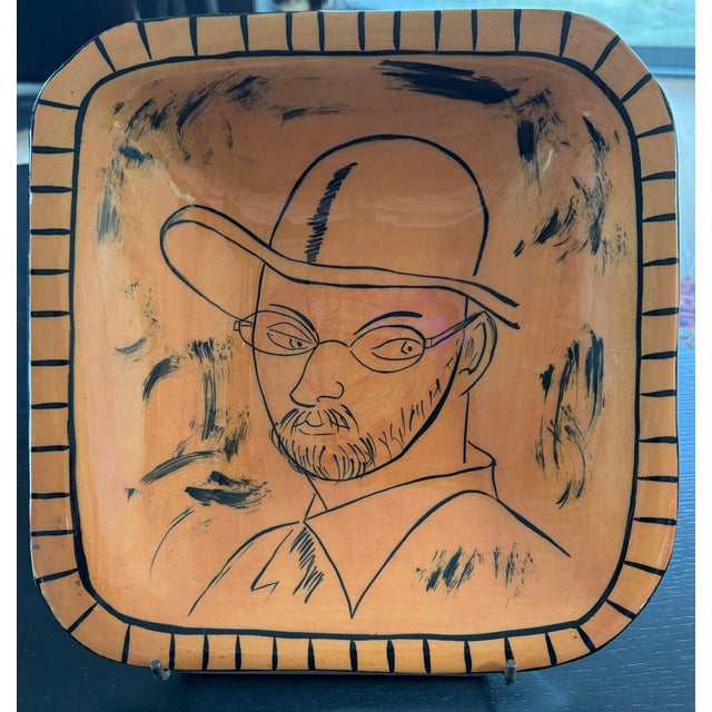 Ceramic Henri Matisse, Self-Portrait with Hat, Large Signed Earthenware Dish For Sale - Image 7 of 13