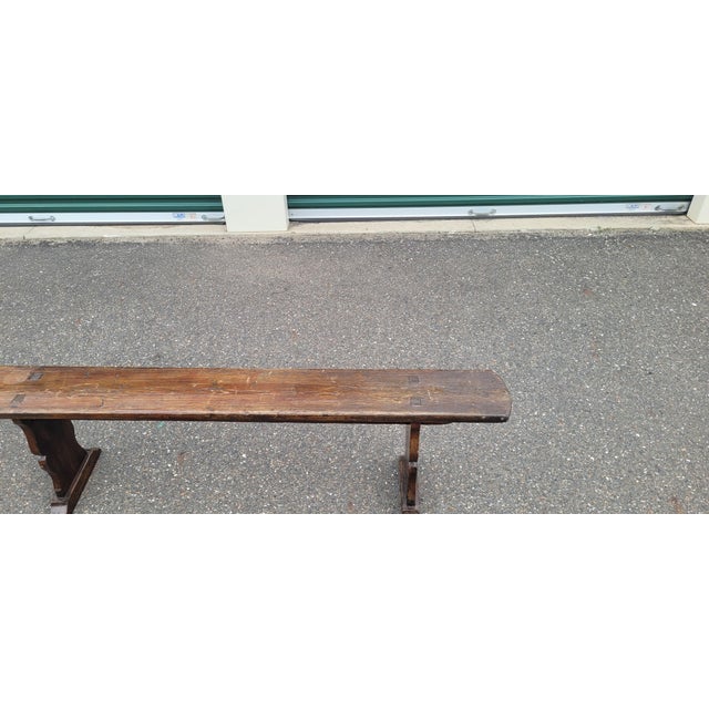 1940s Long Refractory Trestle Bench For Sale In Philadelphia - Image 6 of 10