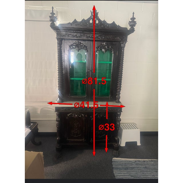 Traditional Late 19th Century Renaissance Revival China Cabinet For Sale - Image 3 of 18