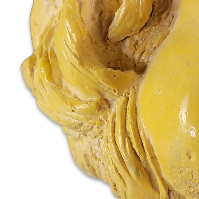 Yellow Vintage Large Yellow Male Lion Chalkware Figurine 1970's Cute! For Sale - Image 8 of 13