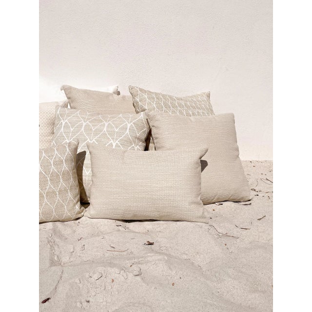 Natural Waves 20x20 Beige Indoor Outdoor Pillow For Sale - Image 4 of 6