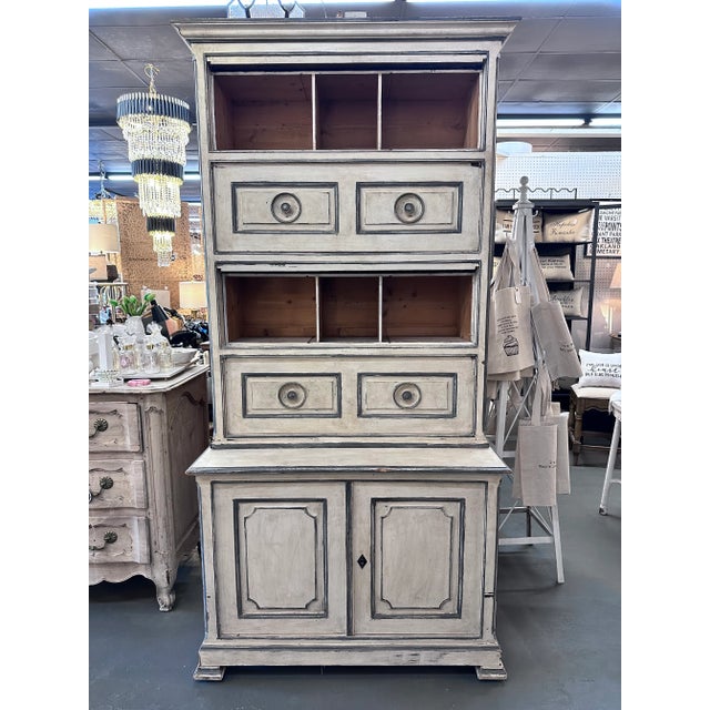 Painted French Louis Philippe Notary Cabinet For Sale - Image 10 of 10