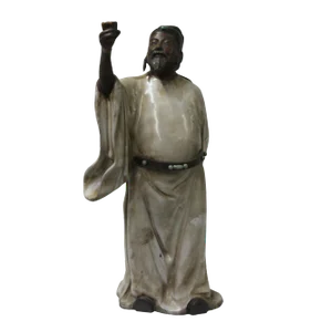 Chinese Oriental Ceramic Finish Ancient Scholar Old Man Figure