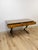 Brown Vintage John Stuart MCM Burlwood Executive Desk Bronze Legs Glass Top Collectable For Sale - Image 8 of 13
