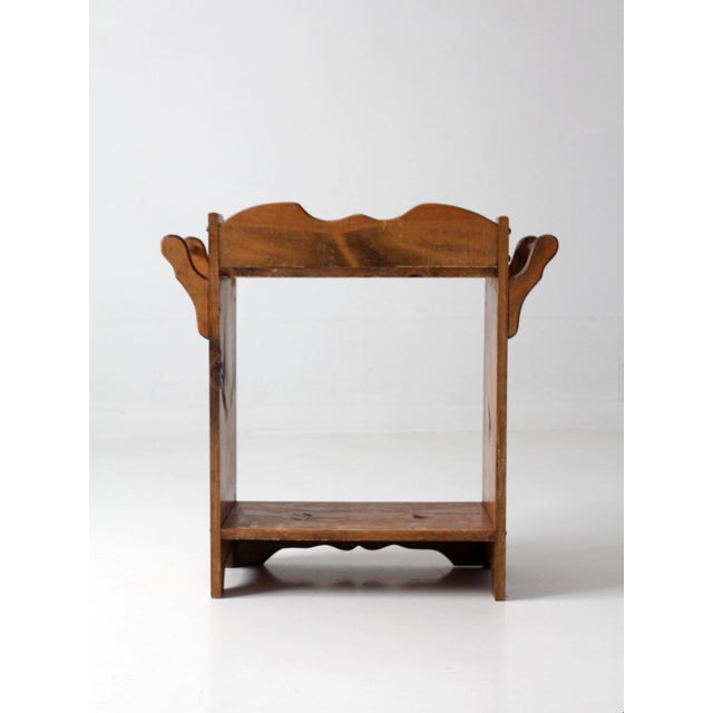 Brown Antique Pine Washstand With Towel Bars and Two Shelves For Sale - Image 8 of 14
