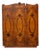 Vintage Art Deco Burl Wood Wardrobe Armoire With Hand-Painted Botanical Doors For Sale