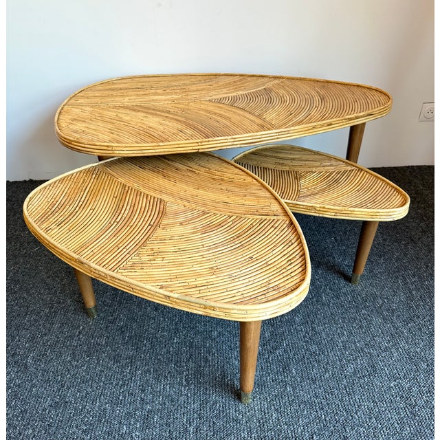 Set of Rattan Nesting Coffee Tables. Italy, 1980s | Chairish