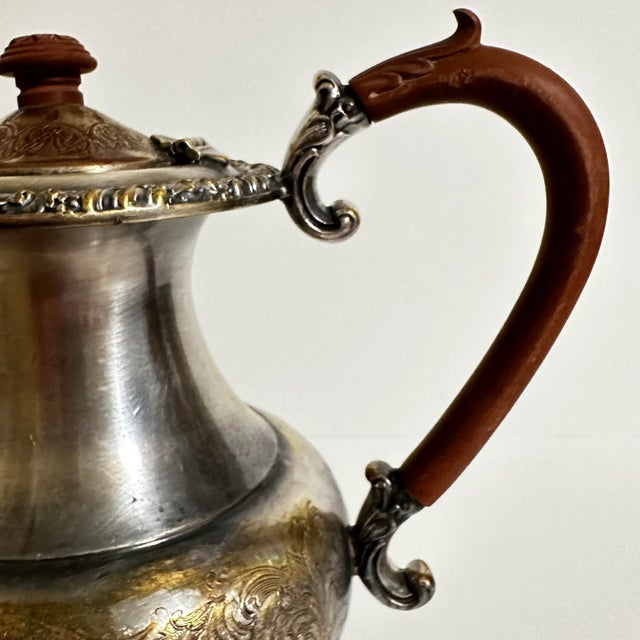 Metal Vintage 1900s Sheffield Reproductions Silver Plate on Copper Teapot For Sale - Image 7 of 12