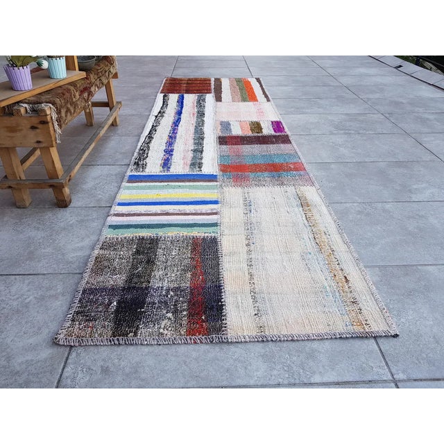Turkish Mid 20th Century Turkish Handknotted Kilim Runner For Sale - Image 3 of 10