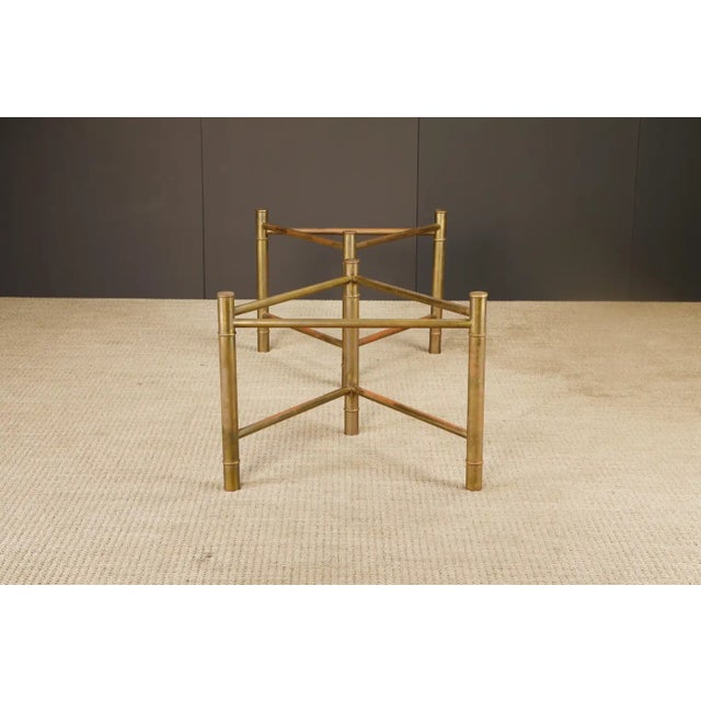 Mastercraft Patinated Brass Faux Bamboo Dining Table / Desk Bases, 1970s For Sale - Image 15 of 16