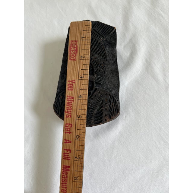 Vintage Carved Wooden Indian Textile Stamps- Set of 2 For Sale - Image 12 of 15