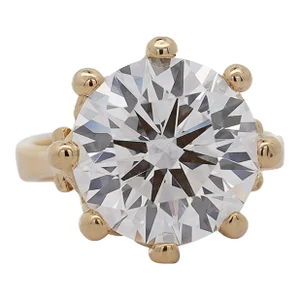 Igi Certified 8.23 Carat Lab Grown Diamond 14k Gold Crown Style Engagement Ring Size 6.25