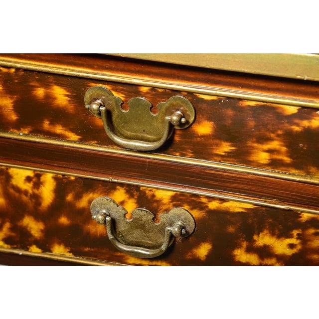 Wood Faux Tortoiseshell Lacquered Side Table by Henkel-Harris, Virginia For Sale - Image 7 of 12