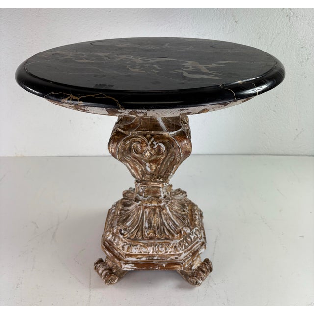 Stone Early 20th Century Hand Carved Marble Topped Venetian Side Table For Sale - Image 7 of 12