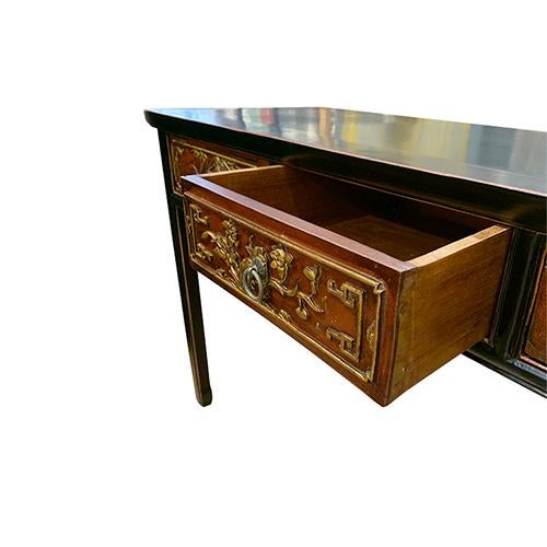 Black 1980s FuJin Writing Desk For Sale - Image 8 of 9