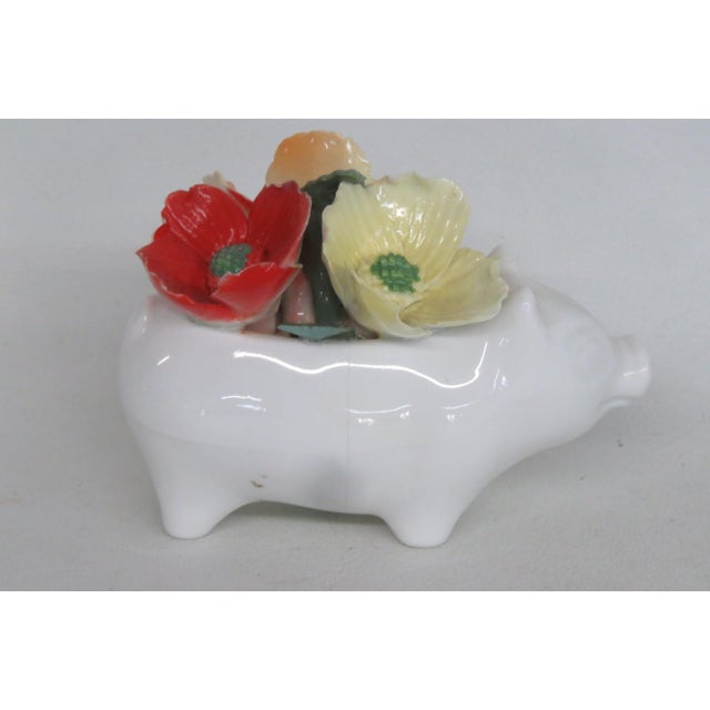 This gorgeous Floral Pig Figurine is made of fine bone china. This darling collectible is marked on the bottom with the...