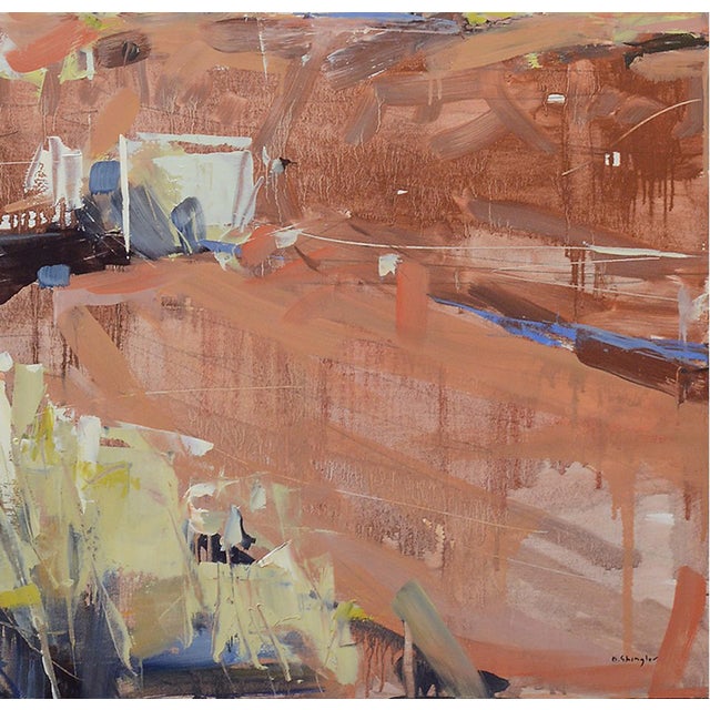 Contemporary Moab Plateaus by David Shingler | Oil on board Landscape of rocky plateaus under a blue sky. For Sale - Image 3 of 5