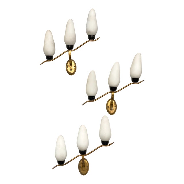 Wall Lights from Stilnovo, 1960, Set of 3 For Sale