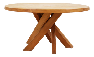 Large Round Model T21 Sfax Table by Pierre Chapo, France, 1973