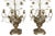 Pair Italian 3 Branch Candelabra, Silvered Urn Shape Form with Glass Beading & Flowers, 38"h x 17"w