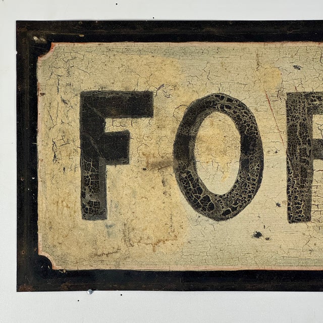 American Large Vintage "For Sale" Sign Hand Painted on Sheet Metal, Early 20th Century For Sale - Image 3 of 12