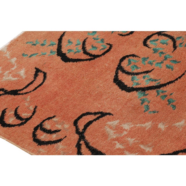Mid-Century Modern Vintage Zeki Müren Rug in Peach With Colorful Geometric Patterns From Rug & Kilim For Sale - Image 3 of 8