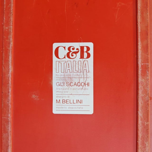 Red Pouf Coffee Table Module Mod. Chess by Mario Bellini for Cassina, 1970s For Sale - Image 11 of 13