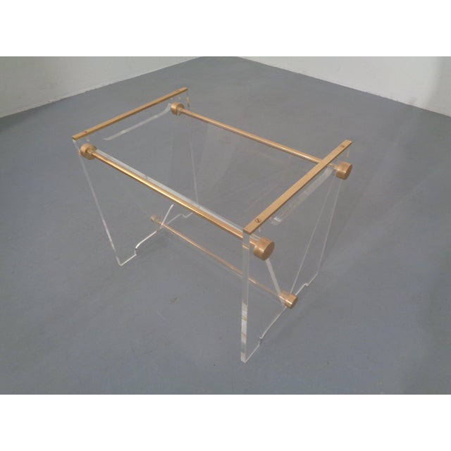 Acrylic Glass and Brass Magazine Rack by David Lange for Marais International, France, 1970s For Sale - Image 13 of 16