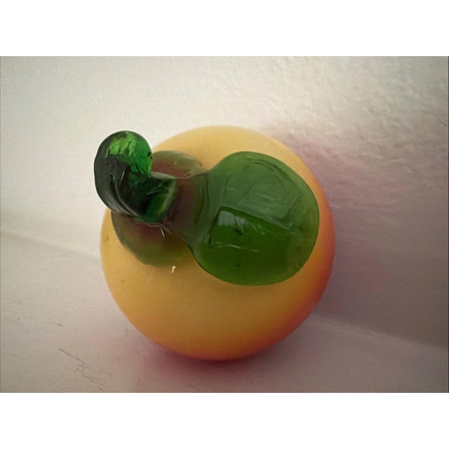 Murano Vintage Murano Style Hand- Blown Glass Art Glass Peach For Sale - Image 4 of 5