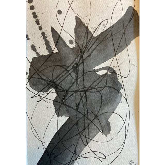 2020s Contemporary Abstract Black and White Ink Paintings by Stephanie Cate For Sale - Image 5 of 7