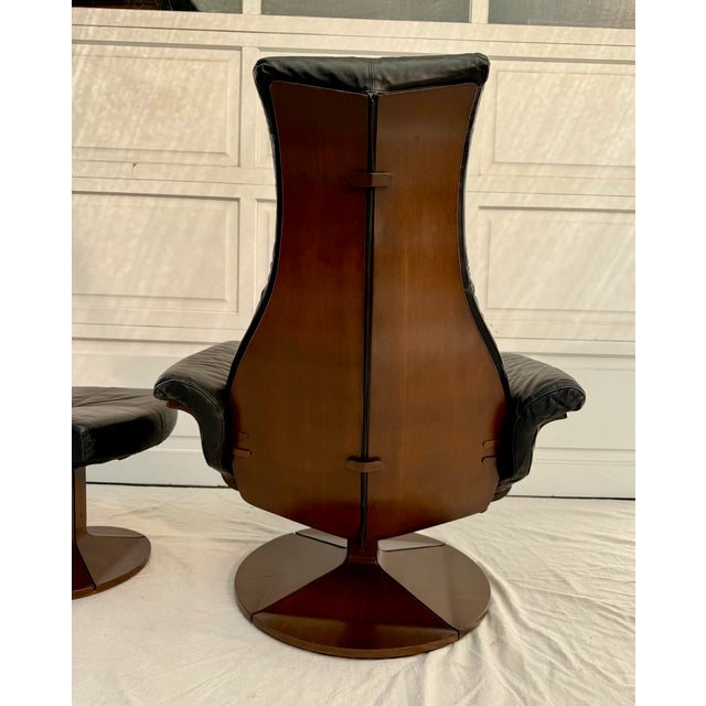 1970's Westnofa Norwegian Modern Reclining Lounge Chair and Ottoman For Sale - Image 11 of 18