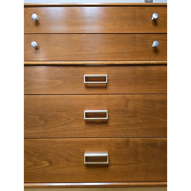 Drexel MCM Mid-Century Cherry “Sun Coast” Tall Dresser / Highboy Designed by Kipp & Stewart For Sale In Atlanta - Image 6 of 10