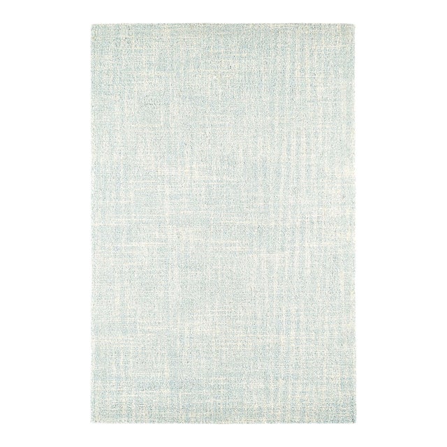 Dash & Albert by Annie Selke Crosshatch Sky Micro Hooked Wool Rug, 2'6" x 8' For Sale