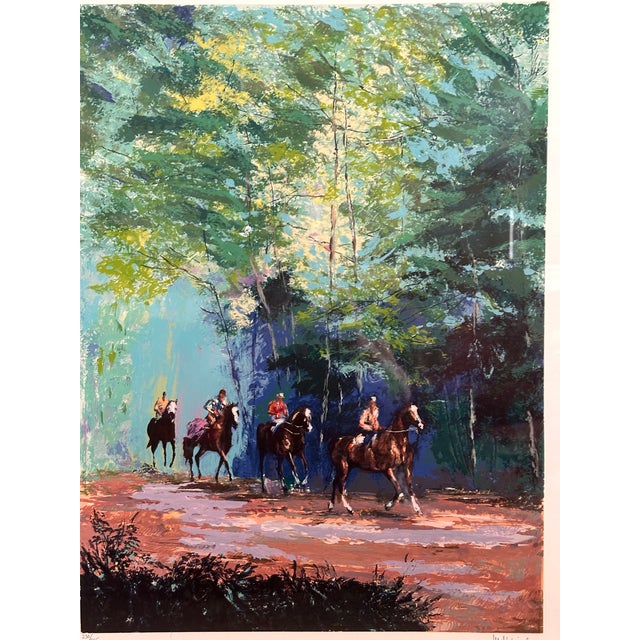 Traditional Vintage Mark King "Morning Workout" Equestrian Series, Limited Edition Serigraph Print, Signed, 230/295 For Sale - Image 3 of 9