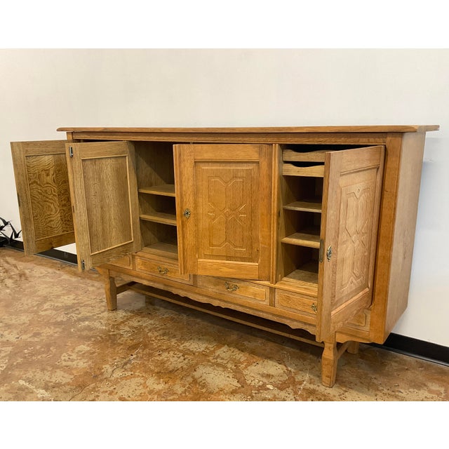 Brown 1970s Mid-Century Danish Oak Sideboard by Henning Kjaernulf, Attributed For Sale - Image 8 of 15