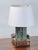 Art Deco 1960s Small Verdigris Bronze and Brass Neoclassical Column Lamp For Sale - Image 3 of 5