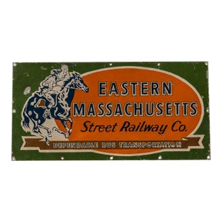 Vintage Painted Metal Railway Advertising Sign For Sale