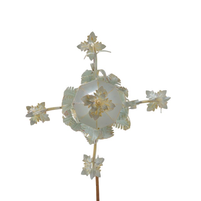 Vintage Hollywood Regency Style Tolle Palm Tree Bamboo Chandelier For Sale - Image 10 of 11