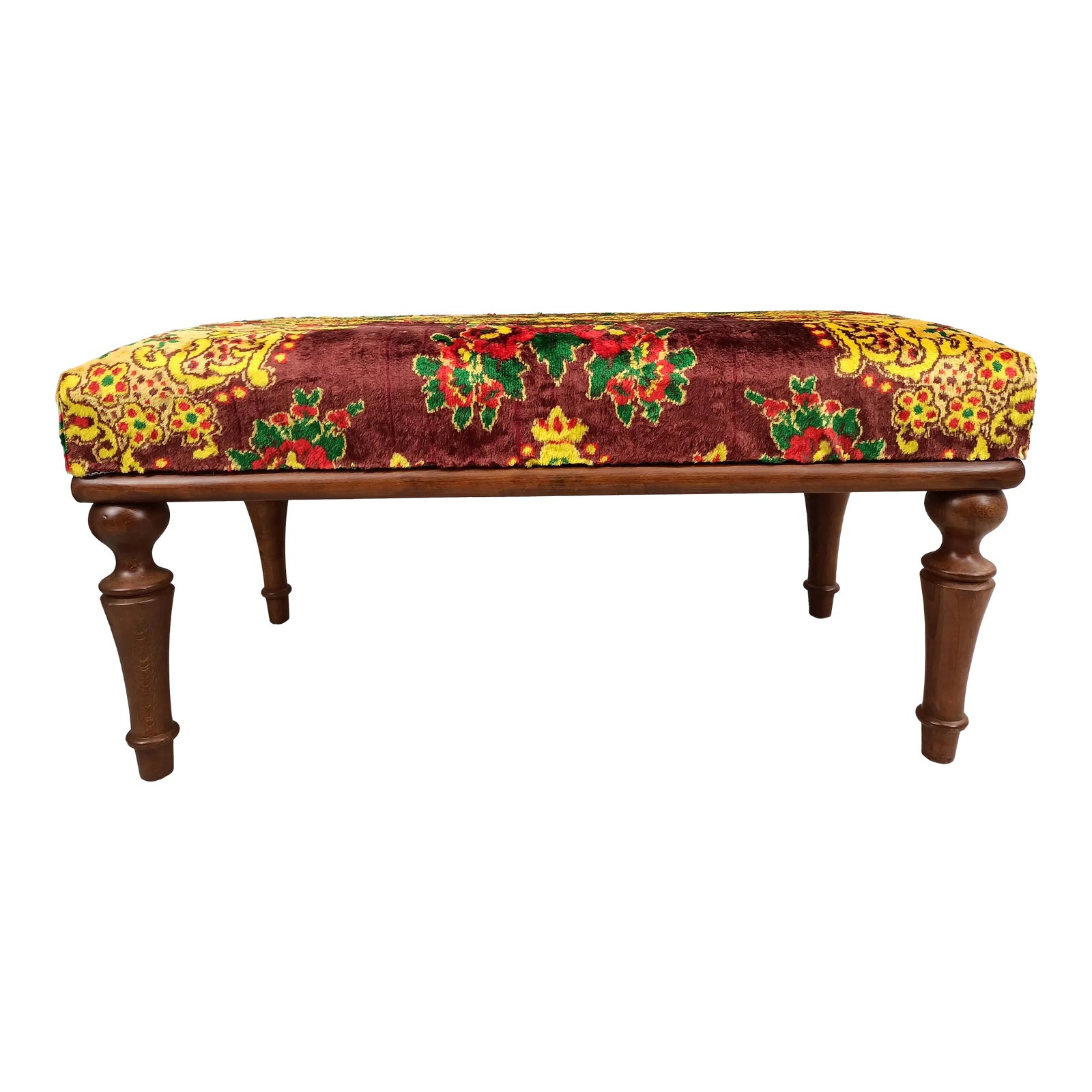 Floral Rug Upholstered Bench Chairish