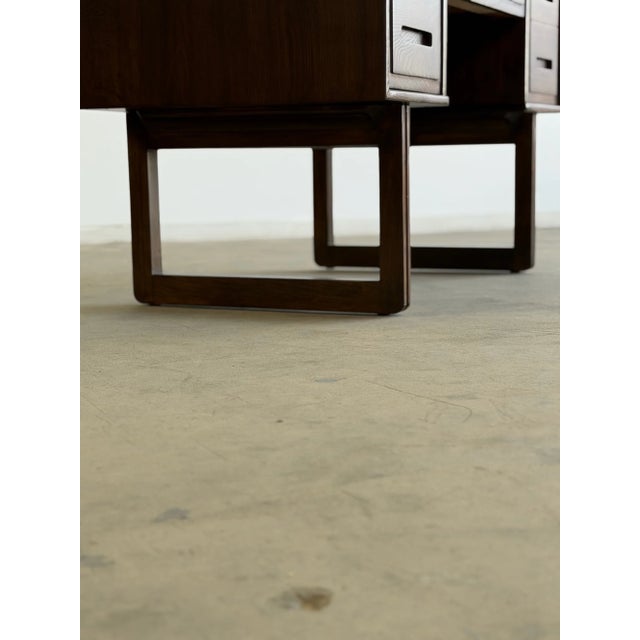 Vintage Oak Desk With Sculptural Base For Sale - Image 13 of 15