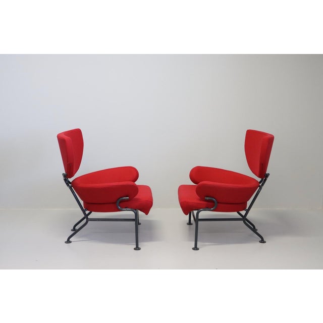 Red Vintage PL19 Lounge Chairs by Franco Albini for Poggi Pavia, 1955, Set of 2 For Sale - Image 8 of 18