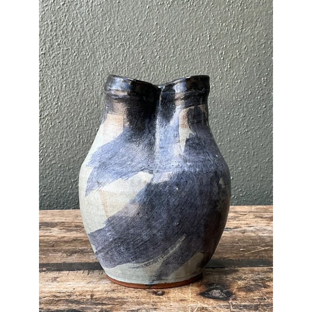 Ceramic Vintage Double Neck Ceramic Vase For Sale - Image 7 of 12