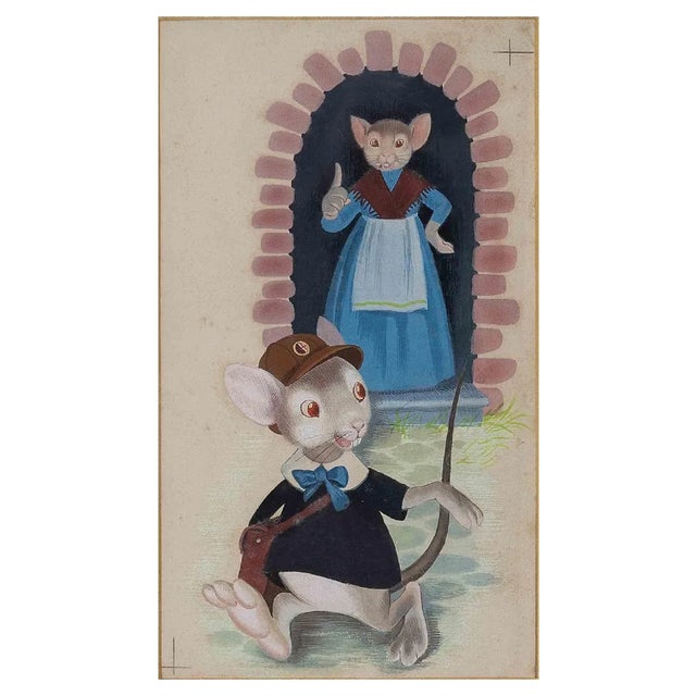 Unknown, The Fairy Tale of the Little Mouse, Drawing, Early 20th Century, Framed For Sale