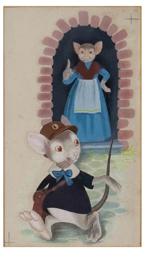 Unknown, The Fairy Tale of the Little Mouse, Drawing, Early 20th Century, Framed