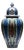 Handmade Ceramic Grand Shah Vase with Lid (60cm) Blue Scale and Imperial Tulip For Sale