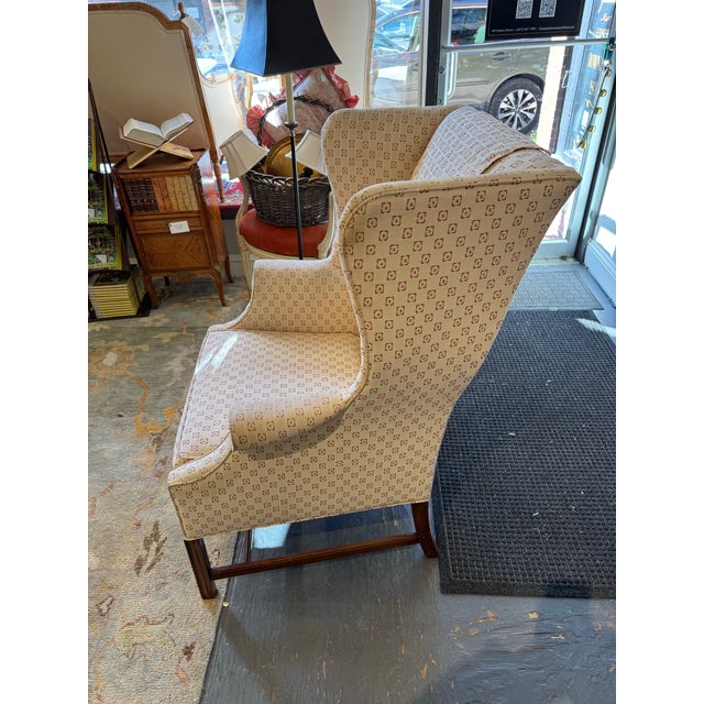 20th Century Vintage Mahogany Wingback Chair For Sale In Boston - Image 6 of 8