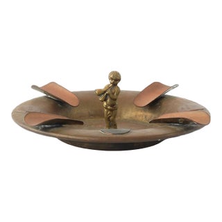 Antique Bronze Cherub Ashtray For Sale